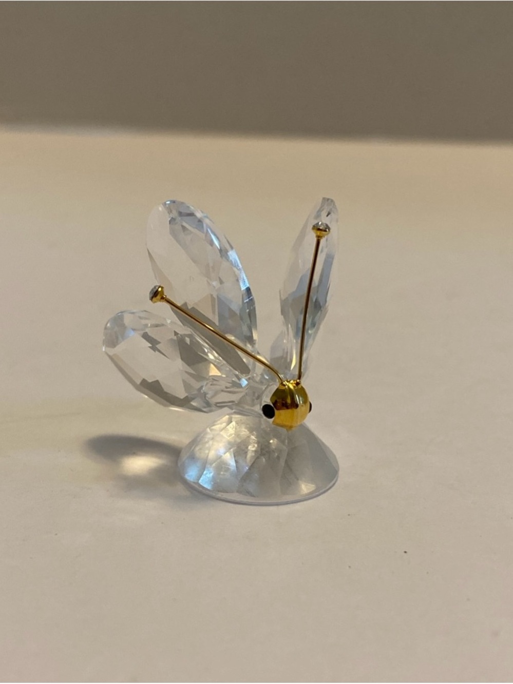 Swarovski Crystal Butterfly Figurine Austria 2 " GOLD ACCENTS~7639~No Box